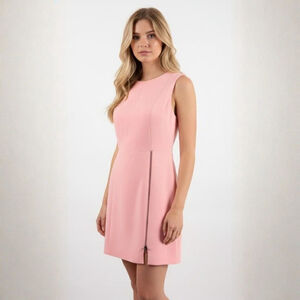 Alice + Olivia Julie Pink Sleeveless Zipper Front Mini Dress - Size 4